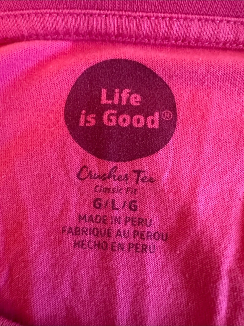 Life Is Good Bright Pink 'Amigo' Dog Long-Sleeve Tee L - Picture 2 of 8